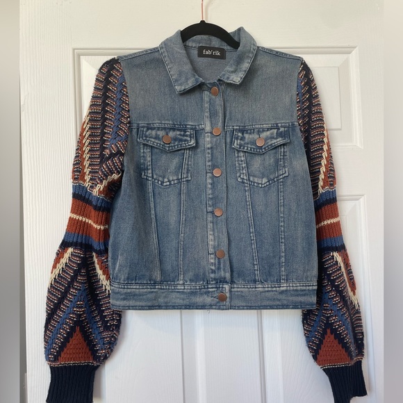 Fabrik Knitted Jean Jacket Size Small Worn Once! - Picture 1 of 12